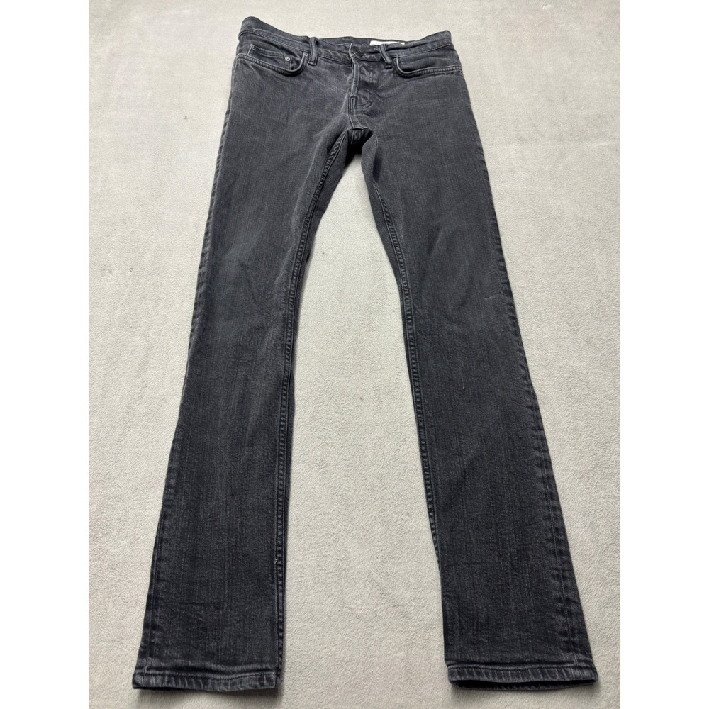 AllSaints Crow Cigarette Jeans Mens 28 Faded Black Slim Fit Denim ME030G